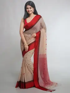 WoodenTant Ethnic Motifs Printed Pure Cotton Saree