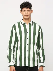 Pepe Jeans Vertical Striped Spread Collar Pure Cotton Casual Shirt