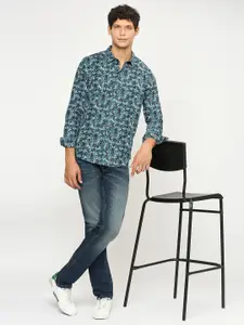 Pepe Jeans Floral Printed Spread Collar Cotton Casual Shirt