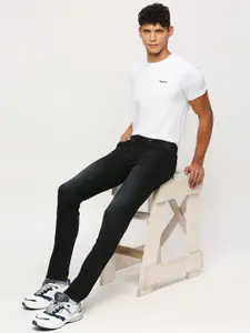 Pepe Jeans Men Slim Fit Clean Look Mid-Rise Stretchable Jeans