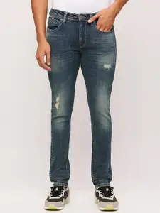 Pepe Jeans Men Tapered Vapour Slim Fit Mildly Distressed Heavy Fade Stretchable Jeans