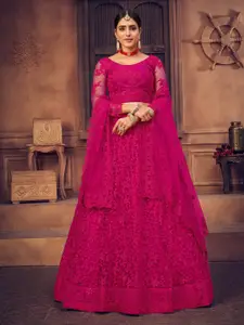 KALINI Embroidered Semi-Stitched Lehenga & Unstitched Blouse With Dupatta