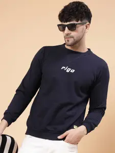 Rigo Men Embroidery Round Neck Cotton Sweatshirt