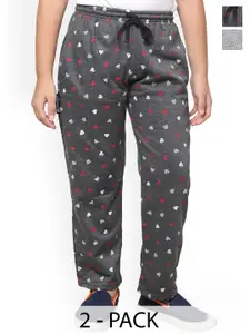 IndiWeaves Boys Pack Of 2 Printed Fleece Track Pants