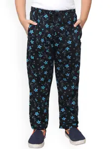 IndiWeaves Boys Floral Printed Fleece Track Pants