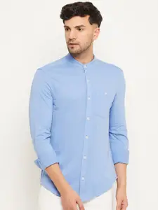 Club York Regular Fit Band Collar Long Sleeves Cotton Casual Shirt
