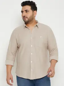 Club York Plus Size Spread Collar Cotton Casual Shirt