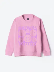 YK Girls Graphic Printed Cotton Pullover