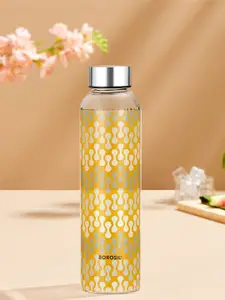 BOROSIL Artisan Transparent & Grey Borosilicate Glass Bottle 550 ml