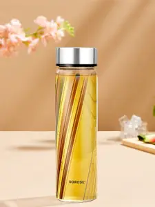 BOROSIL Transparent Prism Transparent Borosilicate Glass Bottle With Lid 550 ml
