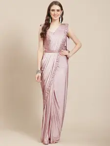 Mitera Pink Embroidered Ready To Wear Saree