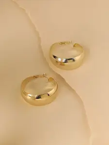 SOHI Gold-Plated Contemporary Hoop Earrings