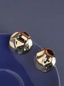 SOHI Gold-Plated Contemporary Studs Earrings