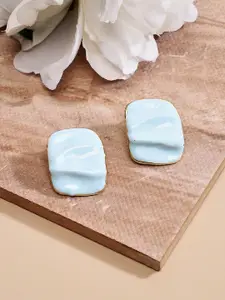 SOHI Gold-Plated Contemporary Stud Earrings