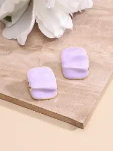 SOHI Gold-Plated Contemporary Studs Earrings