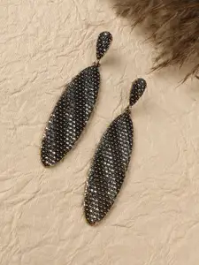 SOHI Gold-Plated Contemporary Drop Earrings