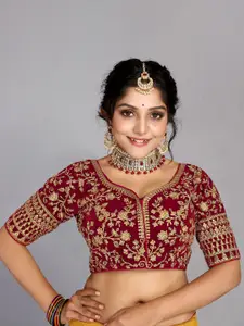 SCUBE DESIGNS Embroidered Saree Blouse