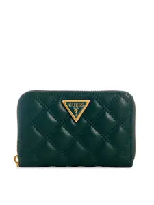 GUESS Women Quilted Detail Zip Around Wallet