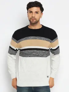 Duke Striped Round Neck Acrylic Pullover