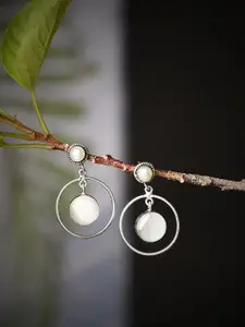 Bamboo Tree Jewels Silver-Plated Contemporary Drop Earrings