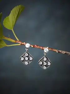 Bamboo Tree Jewels Silver-Plated Contemporary Studs Earrings