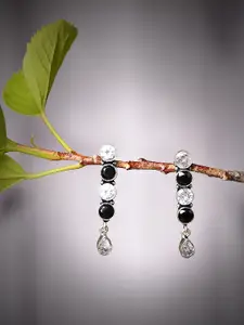 Bamboo Tree Jewels Silver-Plated Contemporary Drop Earrings
