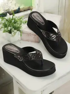 madam glorious Embellished Wedge Heels