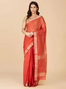 Fabindia Striped Zari Silk Cotton Ready to Wear Saree