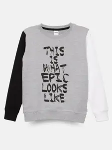 mackly Boys Typography Printed Pure Cotton Sweatshirt