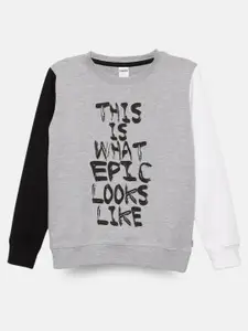mackly Boys Typography Printed Pure Cotton Sweatshirt