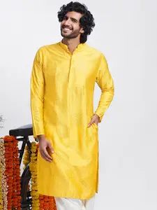 KISAH Embellished Mandarin Collar Straight Kurta