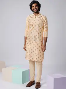 KISAH Ethnic Motifs Embroidered Mandarin Collar Regular Kurta