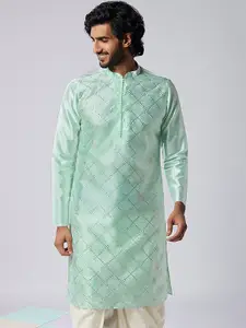 KISAH Embellished Mandarin Collar Straight Kurta
