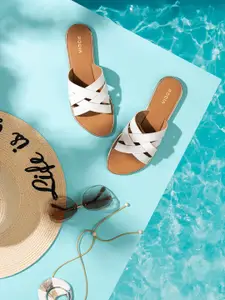 Rocia Criss-Cross Open Toe Flats