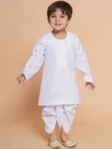 Aj DEZInES Boys Pure Cotton Straight Kurta With Dhoti Pants