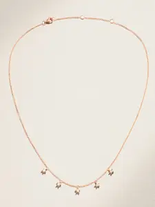 MINUTIAE Rose Gold-Plated Crystals Studded Necklace