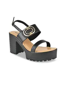 Rocia Embellished Open Toe Platform Heels With Buckles