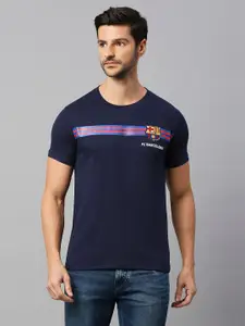 FanCode Barcelona Printed Cotton Casual T-shirt