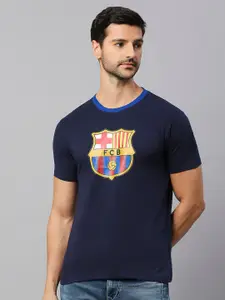 FanCode Barcelona Printed Regular Fit Casual T-shirt