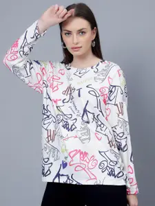Albion Printed Round Neck Boxy Top