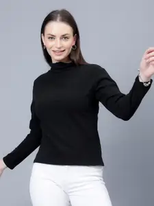 Albion High Neck Ribbed Knitted Top