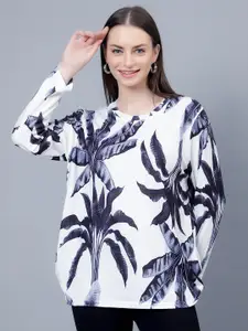 Albion Conversational Printed Round Neck Long Sleeve Tops