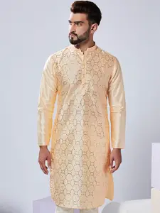 KISAH Embellished Mandarin Collar Straight Kurta