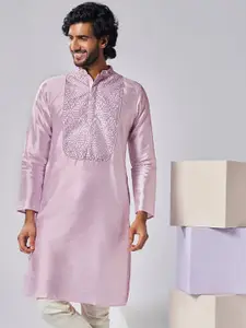 KISAH Ethnic Motifs Embroidered Mandarin Collar Regular Kurta