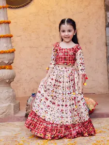 VASTRAMAY Girls Printed Ready to Wear Lehenga Choli