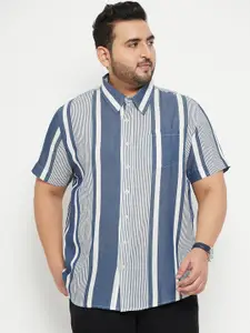 bigbanana Plus Size Vertical Striped Casual Shirt