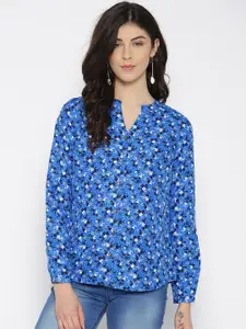 Annabelle by Pantaloons Women Blue Regular Fit Printed Casual Shirt