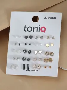 ToniQ Set Of 20 Geometric Studs Earrings