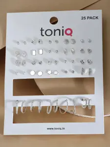 ToniQ Set of 25 Geometric Studs Earrings
