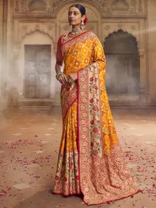 Saree mall Ethnic Motifs Woven Design Zari Banarasi Sarees